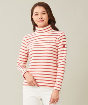 23区GOLF/ニジュウサンクゴルフ 【WOMEN】リングヤーン ボーダーモックネックシャツ(TOVLSW0524)