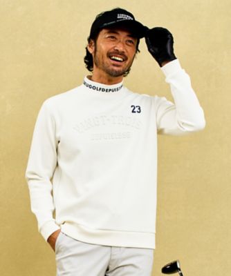 23区GOLF/ニジュウサンクゴルフ 【MEN】【UVカット】ストレッチ性抜群!パターンからゴルフに合わせたしっかり素材のカノコダンボールモック(TOVTGS0201)