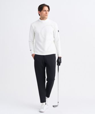 MEN】エンボスロゴダンボールモックネック 吸水速乾 UV