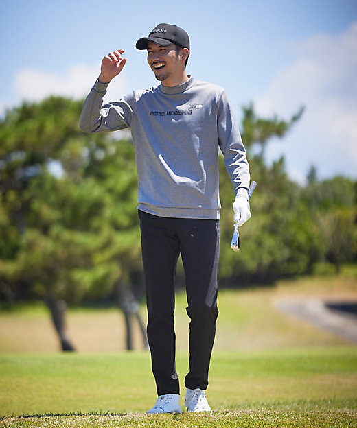 MEN】フロントロゴ モックネックシャツ MEN】フロントロゴ モックネックシャツ