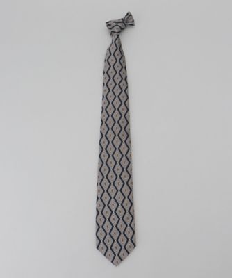 美品 ロエベ ネクタイ シルク アナグラム ロゴ刺繍 ダイヤ グレー 美品 ロエベ ネクタイ シルク アナグラム ロゴ刺繍 ダイヤ