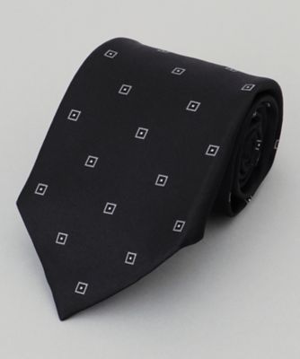 日本製】西陣ネクタイ＿ブラック×シルバー系