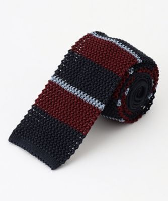 【Ｊ．ＰＲＥＳＳ　ＫＮＩＴ　ＴＩＥ　ＣＯＬＬＥＣＴＩＯＮ】ストライプ　ニットネクタイ（ＴＲＯＶＳＷ０６０１）