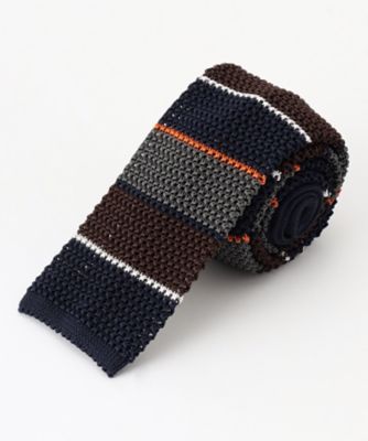 【Ｊ．ＰＲＥＳＳ　ＫＮＩＴ　ＴＩＥ　ＣＯＬＬＥＣＴＩＯＮ】ストライプ　ニットネクタイ（ＴＲＯＶＳＷ０６０１）