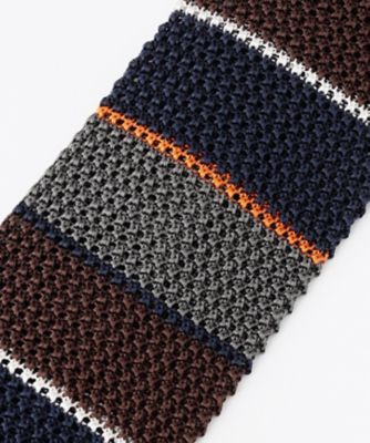 【Ｊ．ＰＲＥＳＳ　ＫＮＩＴ　ＴＩＥ　ＣＯＬＬＥＣＴＩＯＮ】ストライプ　ニットネクタイ（ＴＲＯＶＳＷ０６０１）