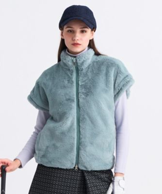 23区GOLF/ニジュウサンクゴルフ ジップアップファーベスト(VJVLGW0518) 072_スカイブルー スポーツウェア【三越伊勢丹/公式】