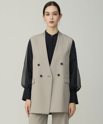 ＜ICB L (Women/大きいサイズ)＞ハイツイストダブルクロス　ノーカラージレ（ＶＲＣＭＧＷ０７０１）