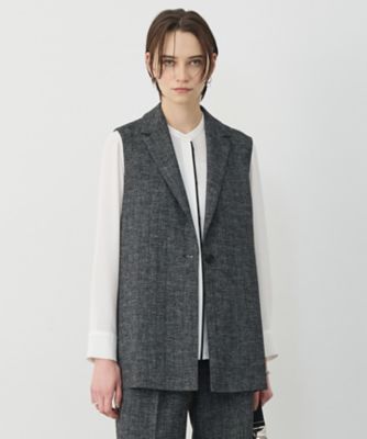 ＜ICB L (Women/大きいサイズ)＞ミックスブッチャー　バックスリットジレ（ＶＲＣＭＬＭ０３０３）