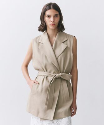 ＜BEIGE， (Women)＞ＭＩＣＡ　／　　リネンブレンドベルト付きジレ（ＶＲＣＷＬＳ０２００）