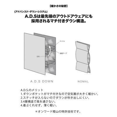【ＩＭＰＯＲＴ】ＡＤＳダウンベスト＿ＤＥＬＦＩＮＯ（ＶＲＧＯＮＷ０１０３）