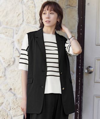 セットアップ対応・洗える】LIPストレッチテーラード ジレ