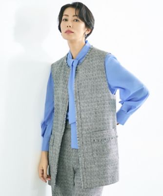 カタログ掲載・セットアップ対応】ライトミックスツイード ジレ