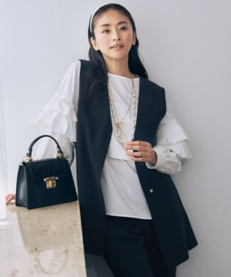 セットアップ対応・洗える】トリアセダブルクロス ジレ