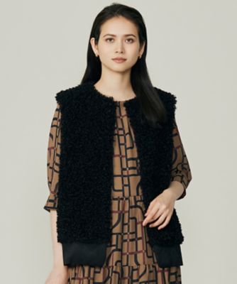 ＜自由区 (Women)＞【ＳＨＩＨＯさん着用】カルガンラムフェイクファー　ジレ（ＶＲＷＭＧＷ０３０４）