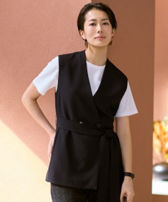 ＜自由区 (Women)＞【カタログ掲載】リラックスバスケットノーカラー　ジレ（ＶＲＷＭＬＭ０５０３）