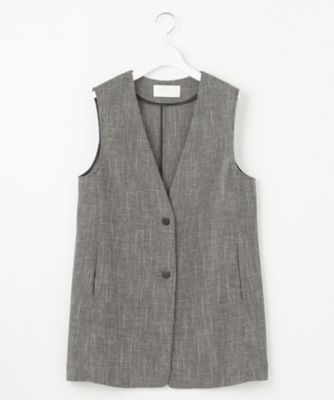 ＜自由区 L (Women/大きいサイズ)＞【洗える】ライトカラミミドル丈　ジレ（ＶＲＷＲＣＭ０５０２）