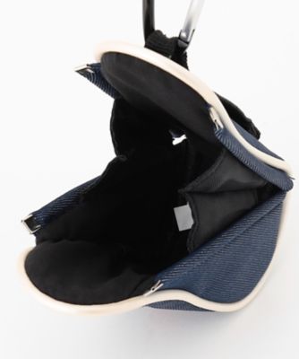 磁石で開閉【ＵＮＩＳＥＸ】合皮×デニム調ボールポーチ（ＺＺ１ＲＣＭ０２０４）