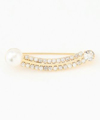 ＜自由区 (Women)＞ラインストーンパール　ブローチ（ＺＺ２ＶＧＳ０００５）