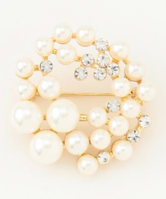 ＜自由区 (Women)＞【カタログ掲載】ランダムビジューパール　ブローチ（ＺＺ２ＶＧＳ０００６）