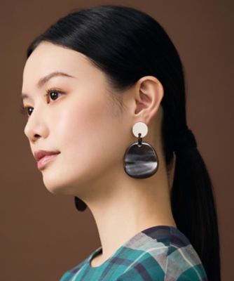 SHIHOさん着用・大ぶり】ウォーターバッファロー イヤリング