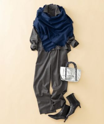 LEE掲載】ピュアカシミヤ フリンジ ストール（ZZ3DGW0450