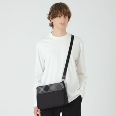 【新品同様】BURBERRY BLACK LABEL サコッシュ BURBERRY BLACK LABEL Shoulder Bag Nova Check LOGO Black Belt