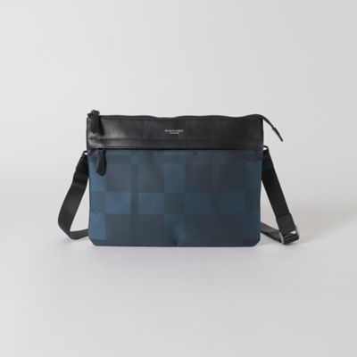 未使用　ブルーレーベルクレストブリッジ　サコッシュ シャドークレストブリッジチェックサコッシュ