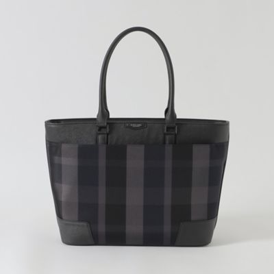 美品 ブラックレーベルクレストブリッジ トートバッグ フラップ レザー チェック 一部店舗限定】トーナルクレストブリッジチェックトートバッグ