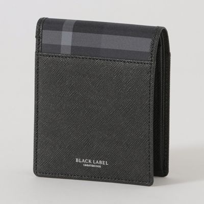 ＜BLACK LABEL CRESTBRIDGE (Men)＞エンボスレザートーナルクレストブリッジチェックコインウォレット（５１２１０３６０＿＿）