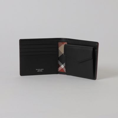 エンボスレザークレストブリッジチェック2つ折りウォレット