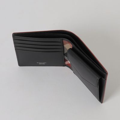 エンボスレザークレストブリッジチェック2つ折りウォレット