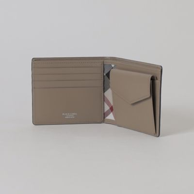 エンボスレザークレストブリッジチェック2つ折りウォレット
