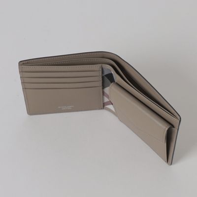 エンボスレザークレストブリッジチェック2つ折りウォレット