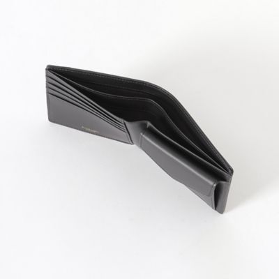 ブラックレーベルクレストブリッジ新品ブラック コインウォレット 2/2 エンボスレザークレストブリッジチェック2つ折りウォレット