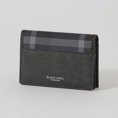 ＜BLACK LABEL CRESTBRIDGE (Men)＞エンボスレザートーナルクレストブリッジチェックカードケース（５１２１２３６０＿＿）