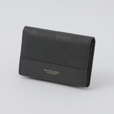 BLACK LABEL CRESTBRIDGE (Men)/ブラックレーベル・クレストブリッジ エンボスチェックカードケース(51212623__)