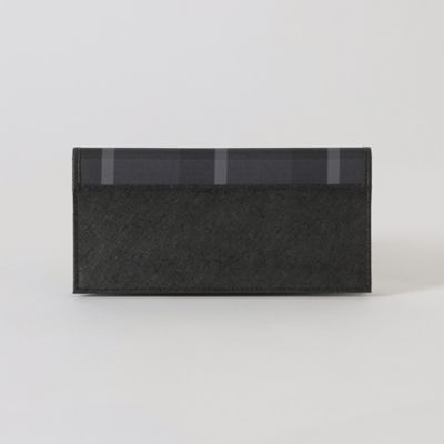 エンボスレザートーナルクレストブリッジチェックロング