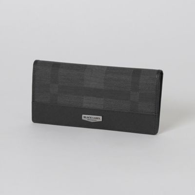 エンボスレザークレストブリッジチェックラウンドジップ