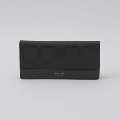 未使用 シャドークレストブリッジチェック ロングウォレット 黒 レザー 長財布 BLACK LABEL CRESTBRIDGE 財布 「一部店舗限定」シャドー