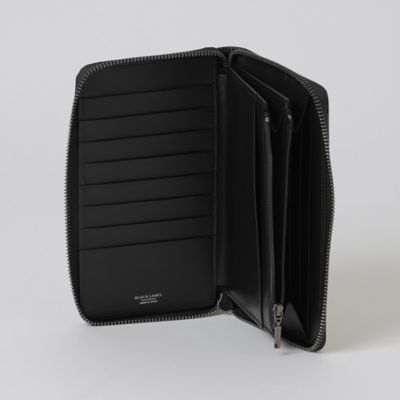 未使用 シャドークレストブリッジチェック ラウンドジップウォレット 黒 x 黒 一部店舗限定】クレストブリッジチェックラウンドジップウォレット