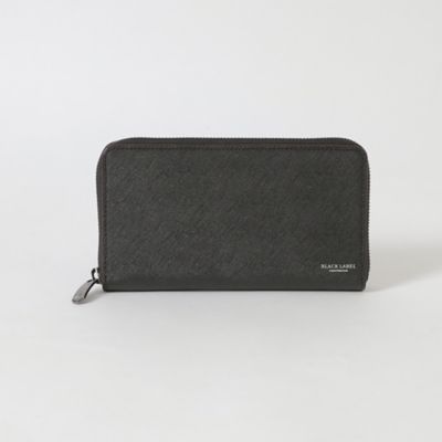 バイカラークレストブリッジチェックラウンドジップウォレット