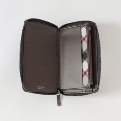 ✨極美品✨ ブラックレーベルク レストブリッジ　長財布　ラウンドジップ エンボスレザークレストブリッジチェックラウンドジップ