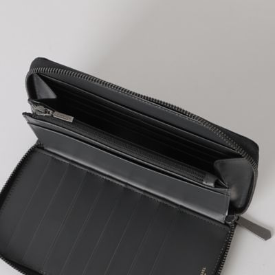 BLACK LABEL CRESTBRIDGE L字ジップ ウォレット 財布 エンボスチェックラウンドジップウォレット