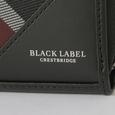 BLACK LABEL CRESTBRIDGE L字ジップ ウォレット 財布 エンボスレザークレストブリッジチェックラウンドジップ