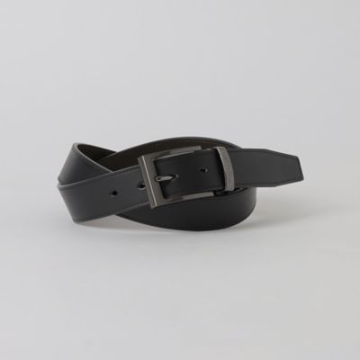★アッキー★ブラックレーベルクレストブリッジ　ガラスレザーベルト エンボスクレストブリッジチェックリバーシブルベルト