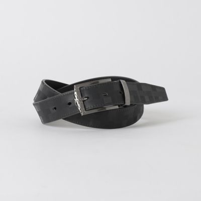 チェックバックルエンボスクレストブリッジチェックリバーシブルベルト（５１３０８５３５＿＿）