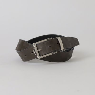 チェックバックルエンボスクレストブリッジチェックリバーシブルベルト（５１３０８５３５＿＿）