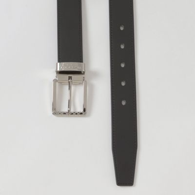 一部店舗限定】チェックバックルキップレザーベルト