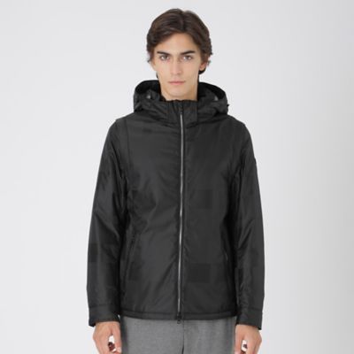 【希少✨】ナイロンジャケット　46 4L シャドーチェック　ブルゾン　ネイビー シャドーチェック4WAYパデッドパーカー（51F04614＿＿