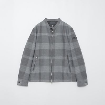 シャドークレストブリッジチェックカラミライダースブルゾン（５１Ｆ０８５１８＿＿）